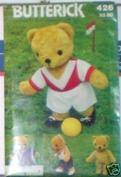 4531 SPORT TEDDY, FOOTBALL, SOCCER, JOGGER 17''  BEAR PATTERN